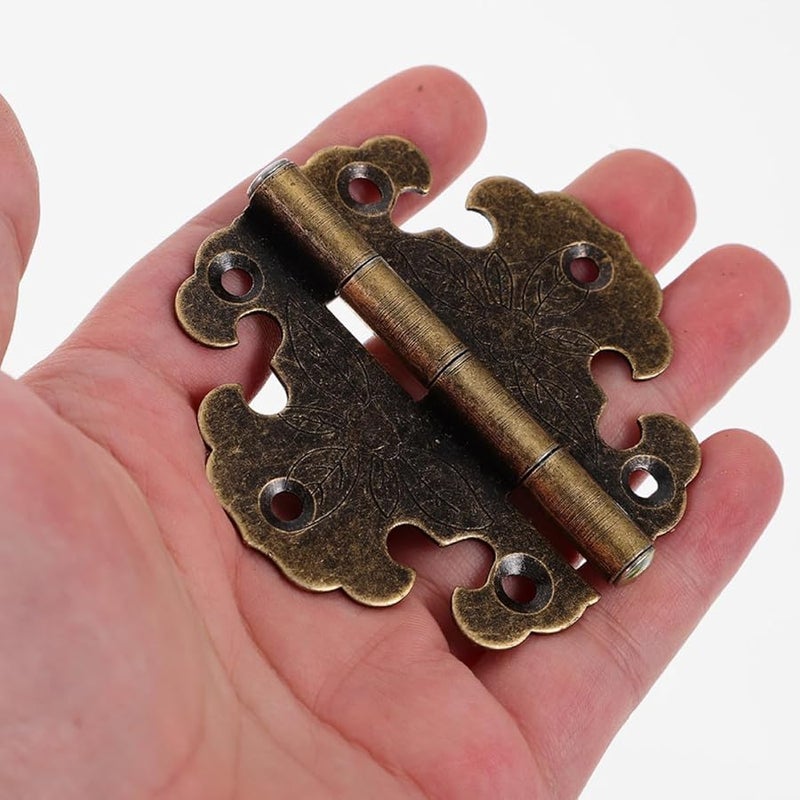 Antique Decorative Copper Hinges Oil Rubbed Bronze Finish For Wooden Box Cabinet Doors - Image 4